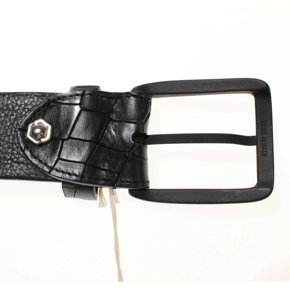 Veneta Cinture NWT Classic Belt Size 115 (US 44) in Black Leather Made in Italy